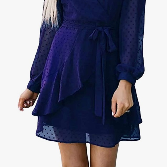 NWT Swiss Dot Purple Dress        Size: Medium - Picture 2 of 13